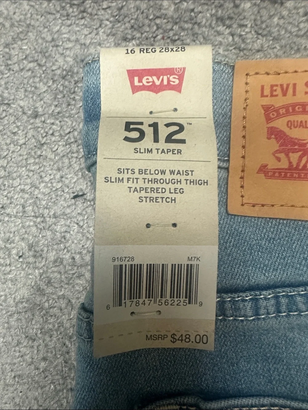 Levi's 512 Slim Straight Jeans in Light Blue Denim